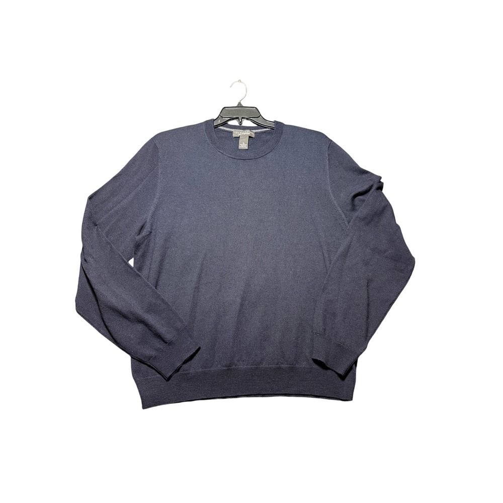 The Men's Store Bloomingdale's Crewneck Sweater‎ Mens XL Navy Blue Merino Wool